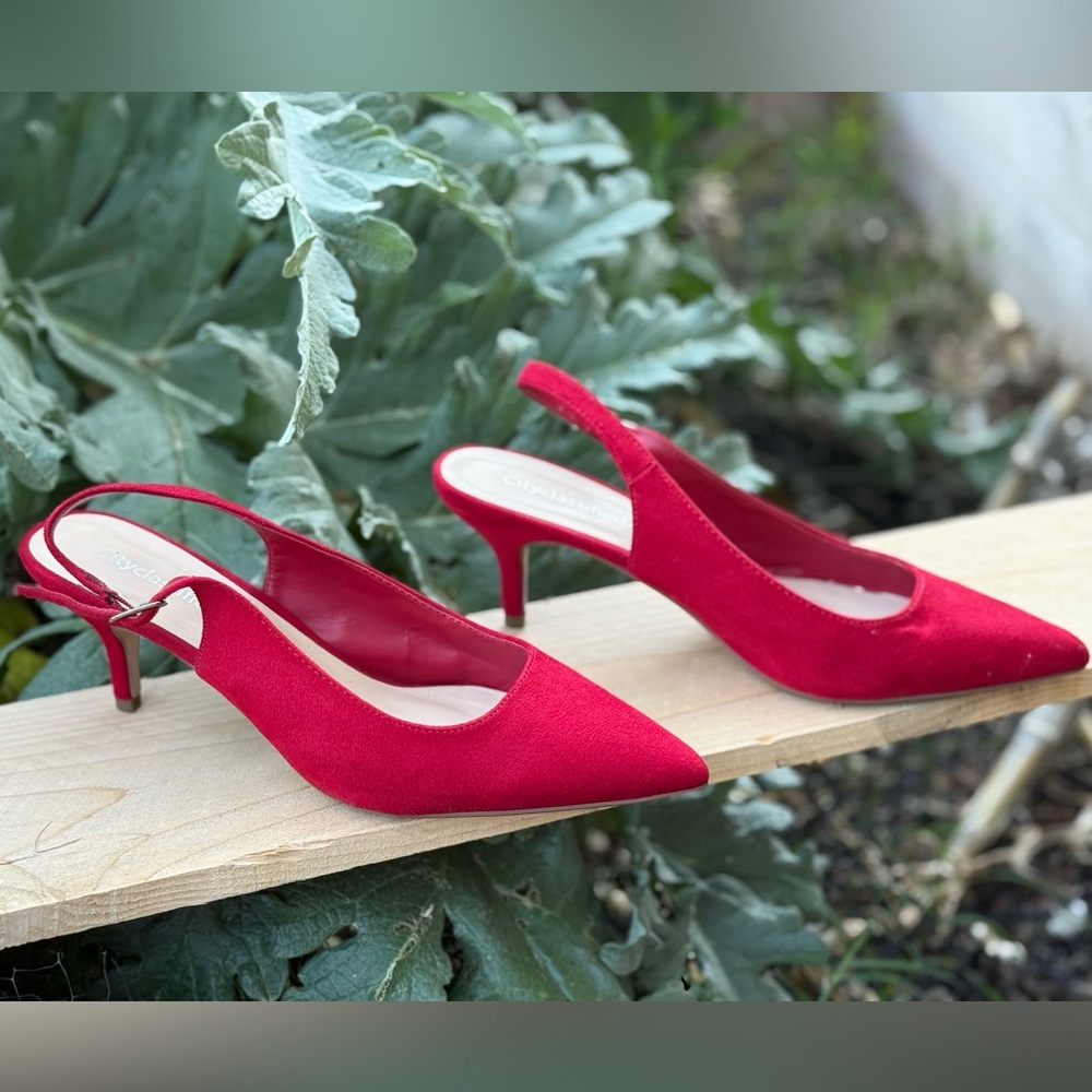 Cityclassified Red Slingback Heels